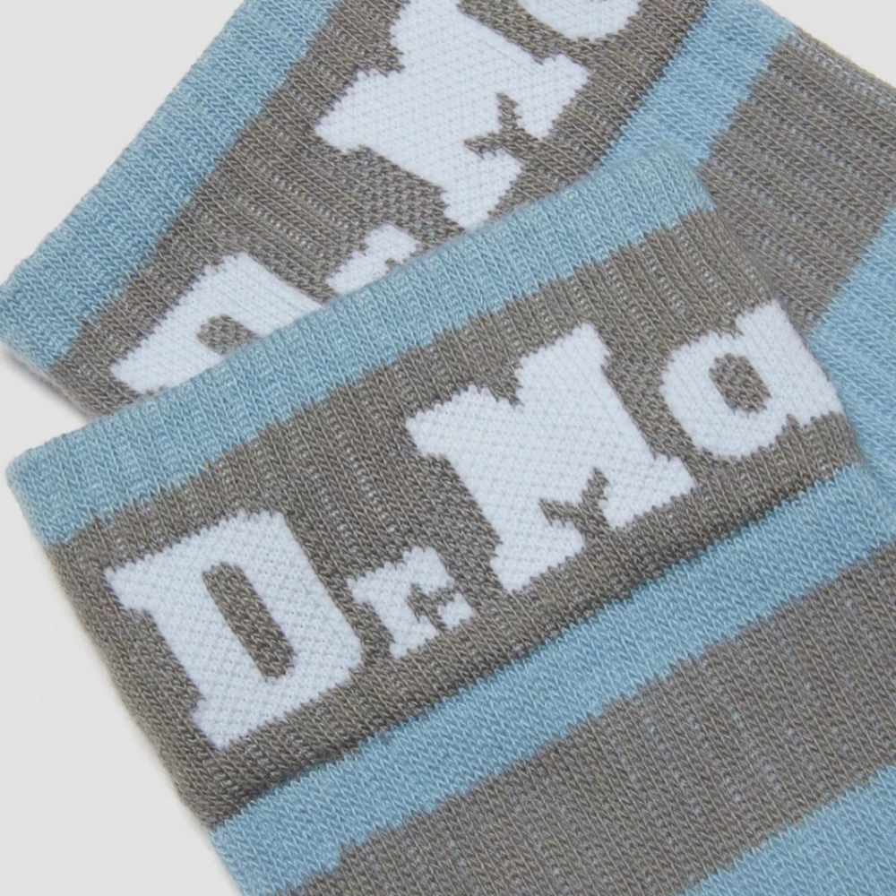 NWT Men's Dr. Martens Athletic Logo Blue and Gray Casual Socks - Picture 3 of 5